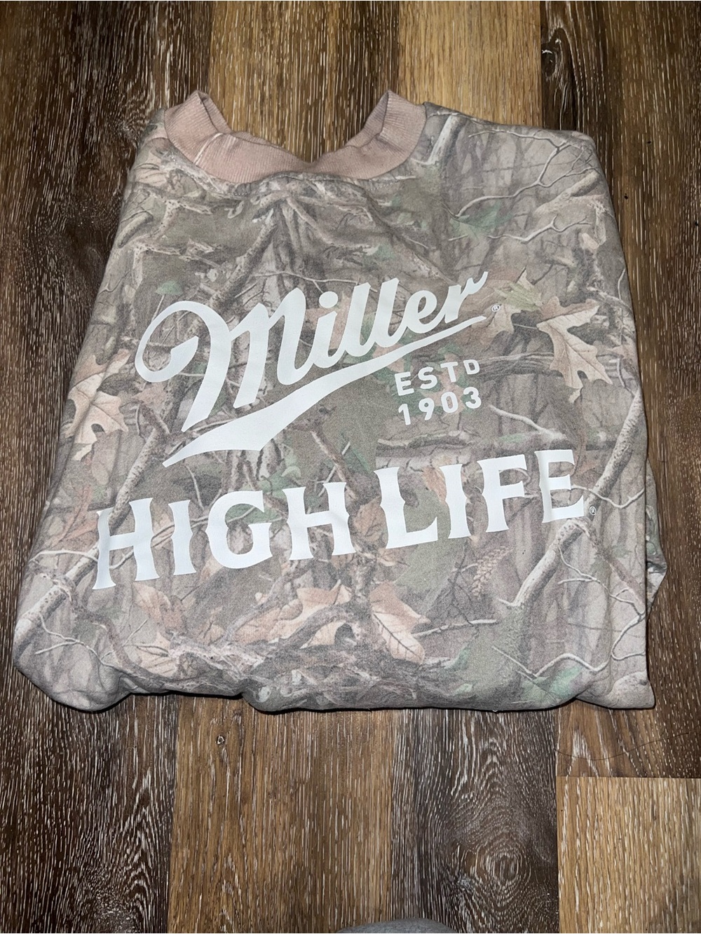 Miller High Life Men's Camo Crewneck Sweatshirt - Tan/Green